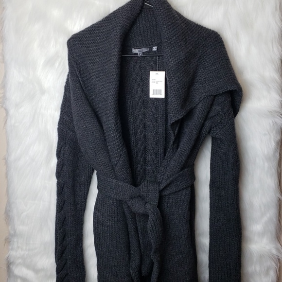 Vince Sweaters - NWT Vince. Dark Gray Knitted Wool/Alpaca Cardigan